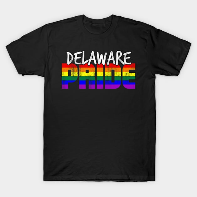 Delaware Pride LGBT Flag T-Shirt by wheedesign